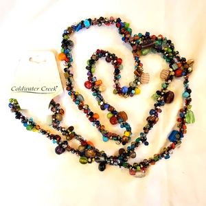 Coldwater Creek bead fashion necklace long colorful